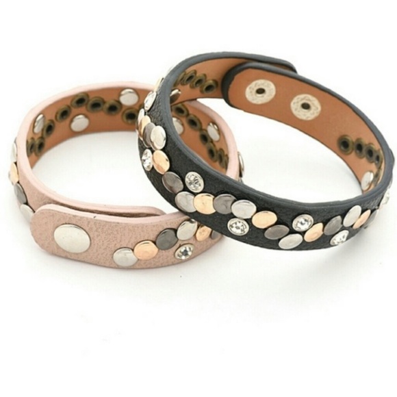 LEATHER Snap Bracelet Rust or Black - Picture 2 of 8